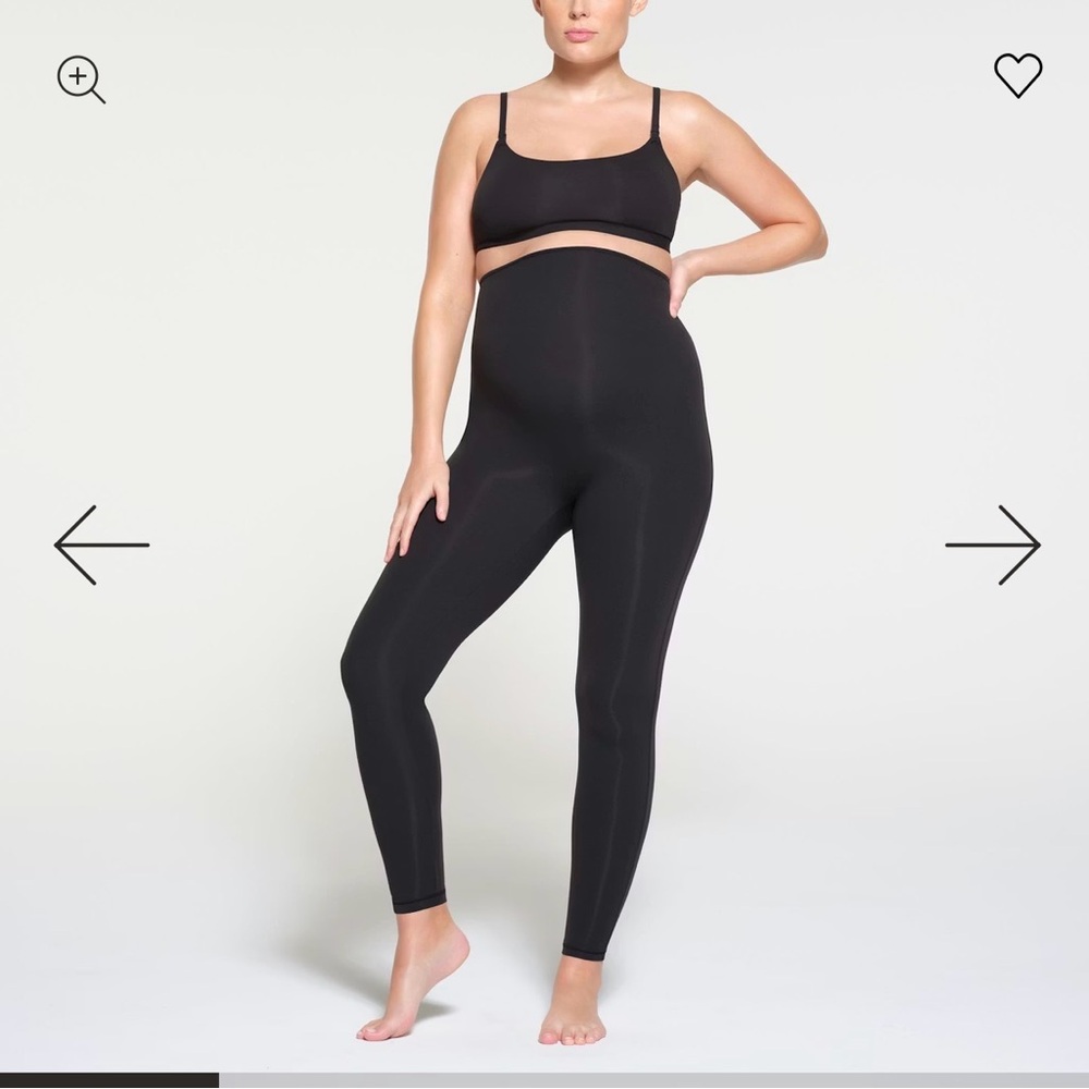 SKIMS Black High Waisted Maternity Leggings